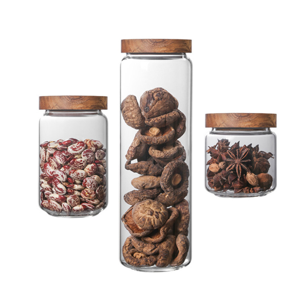 Food Storage Jars Airtight - ภาชนะเก็บอาหารแก้วบอโรซิลิเกตคุณภาพสูง 1 ชิ้น โปร่งใส ปิดผนึกแน่นสนิท สำหรับเก็บซีเรียลและขนมในครัวเรือน