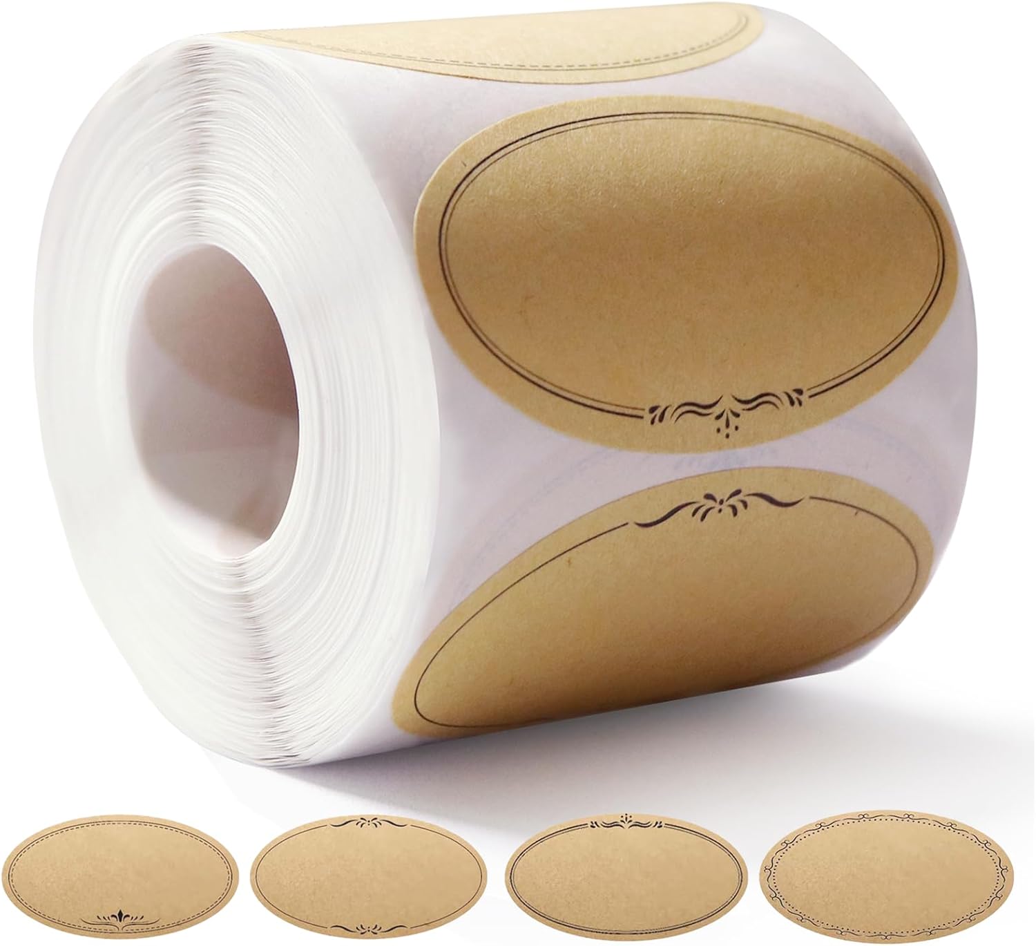 Food Storage Jar Labels - 500 ชิ้น ป้ายติดขวดโหล 2.5 นิ้ว รูปวงรี
