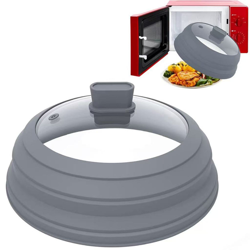 Food Storage Tupperware - ฝาครอบกันกระเด็นสำหรับไมโครเวฟ ฝาครอบแก้ว 10.5 นิ้ว ฝาครอบจานพับได้ 9