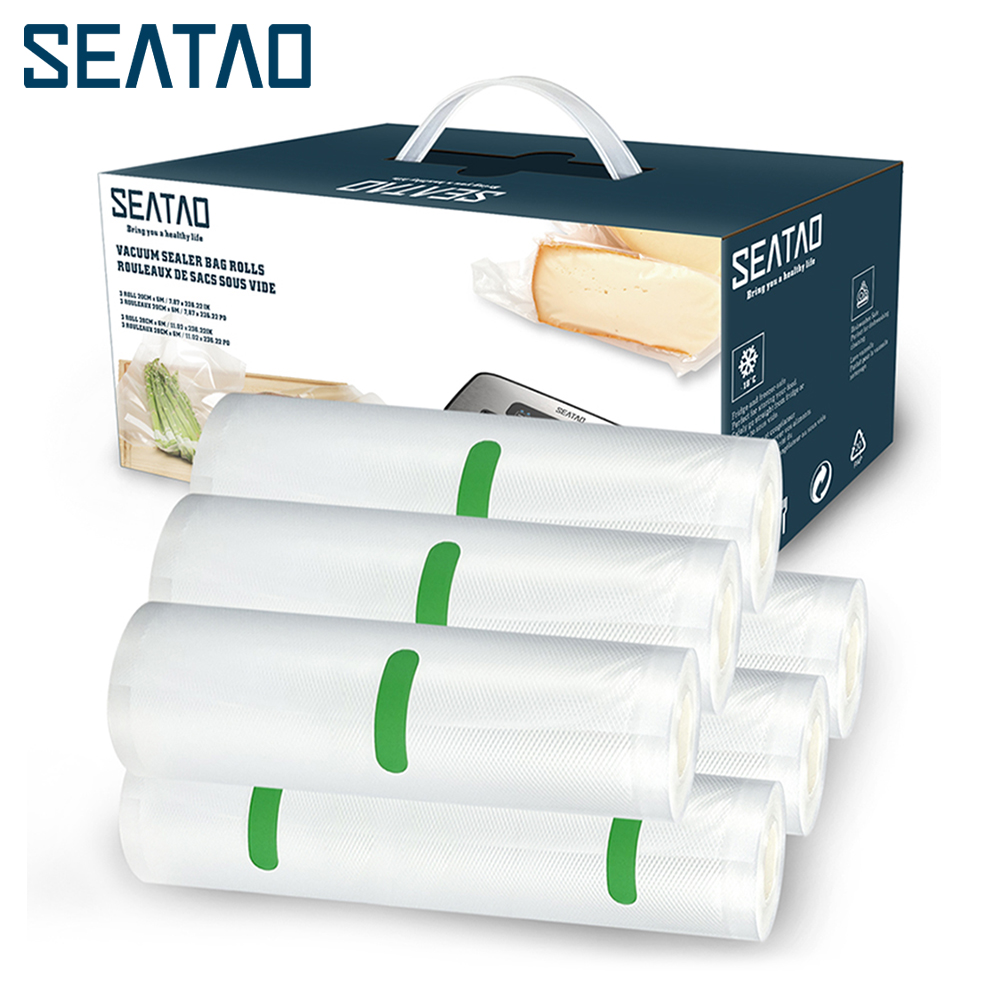 Vacuum Sealer Bag - SEATAO คุณภาพสูงสูญญากาศซีลกระเป๋าอาหาร20 + 28ซม.* 600ซม.ม้วนสำหรับสุญญากาศสำหรับงานครัวซีล To
