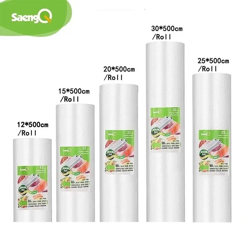 Vacuum Sealer Bag - SaengQ ถุงสูญญากาศสําหรับอาหารเครื่องซีลสูญญากาศอาหารสดยาว 12 + 15 +