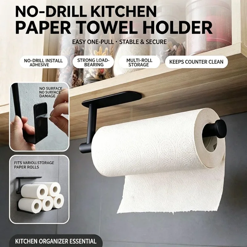 Food Storage Shelving - ที่แขวนม้วนกระดาษ ที่แขวนผ้าเช็ดตัว ชั้นวางของในห้องน้ำ ที่เก็บของในห้องน้ำ ชั้นวางของในห้องครัว อุปกรณ์แขวนกระดาษทิชชู