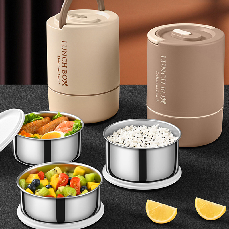 Food Storage Thermos - ชุดกล่องอาหารกลางวันแบบพกพา 4 ชิ้น (47.5 ออนซ์) กล่องเบนโตะสแตนเลส