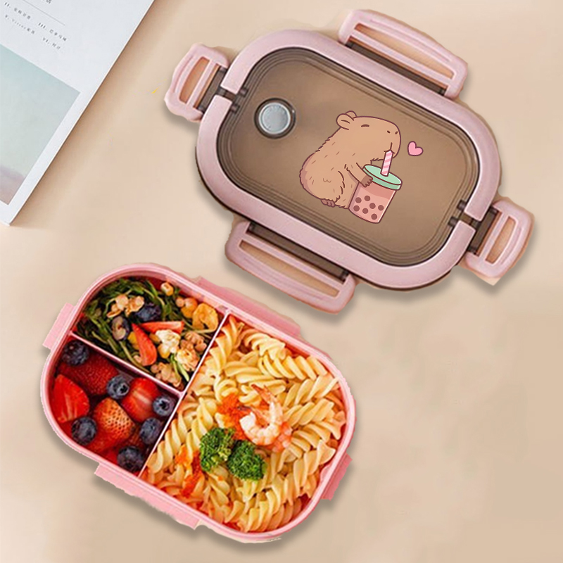 Food Storage Boxes - กล่องข้าวกลางวันลายคาปิบาร่า ลายการ์ตูนอนิเมะ กล่องเก็บอาหารสำหรับเด็ก กล่องอาหารกลางวันสำหรับเด็กนักเรียน ปิกนิก กล่องอาหารกลางวันสำหรับเด็กชายและเด็กหญิง