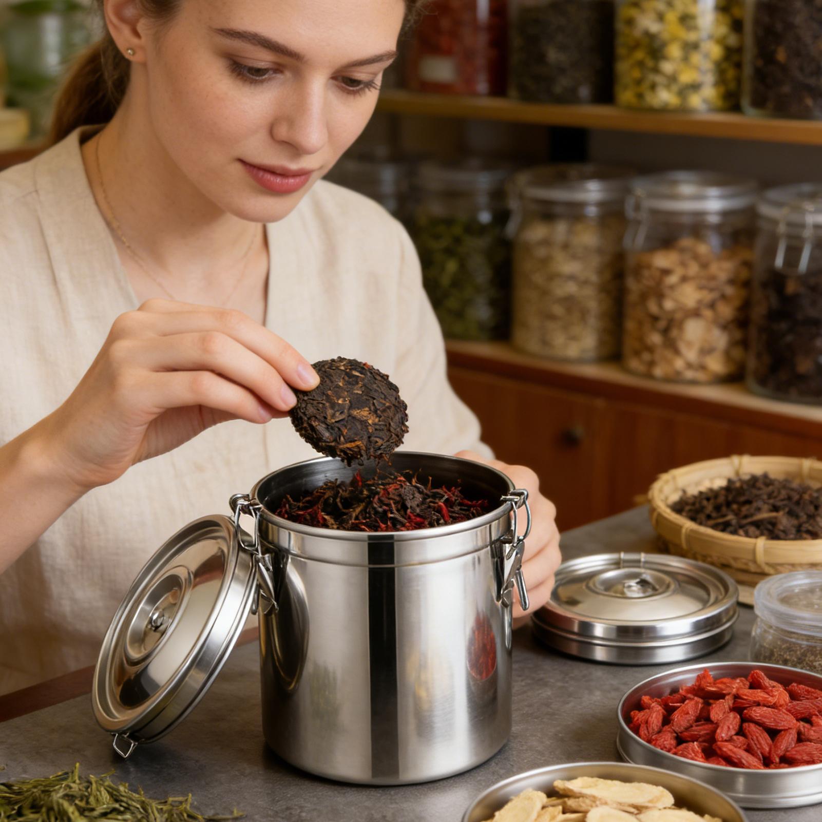 Food Storage Jars Airtight - โถสแตนเลส 6 ลิตร ปิดผนึกอย่างแน่นหนา ภาชนะเก็บอาหารในครัว สำหรับเก็บแป้ง