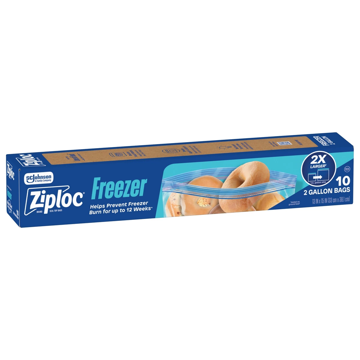 Food Storage Ziploc Bags - ถุงซิปล็อคสำหรับแช่แข็งอาหาร ขนาด 2 แกลลอน สำหรับเก็บอาหารและเตรียมอาหาร -