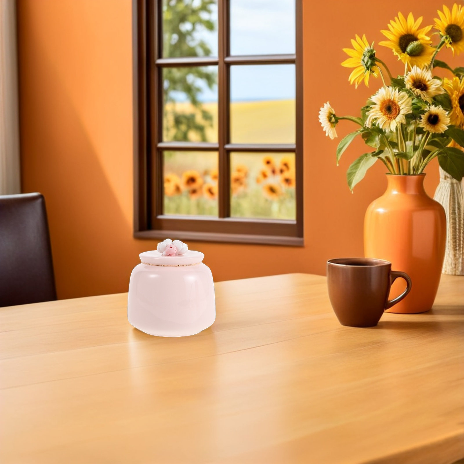 Food Storage Jars Airtight - โถเซรามิกสีชมพูสำหรับเก็บชา ภาชนะเก็บอาหารพอร์ซเลน ฝาปิดแน่นสนิท ภาชนะจัดระเบียบในครัว สำหรับเก็บใบชา เครื่องเทศ