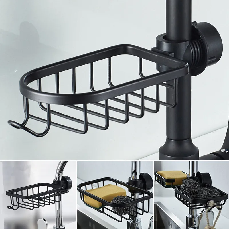 Food Storage Shelving - ก๊อกน้ําอ่างล้างจานชั้นวางห้องน้ําชั้นวางสบู่ฟองน้ําท่อระบายน้ําผ้า Rag Storage Rack Sink Organizer