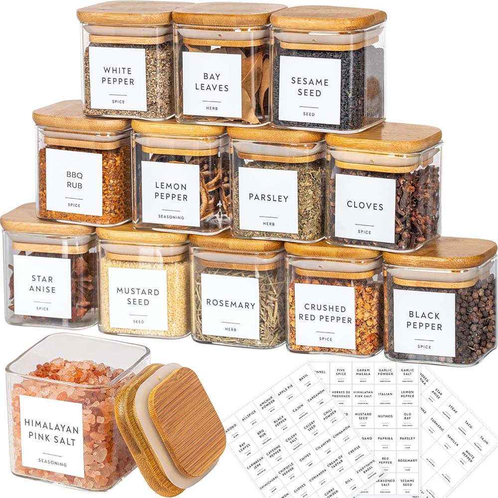ชุดขวดโหลแก้วขนาด5ออนซ์พร้อมป้ - Food Storage Jar Labels บทวิจารณ์และราคา