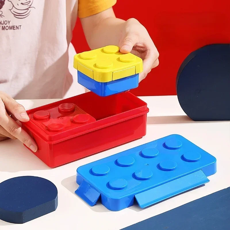 กล่องข้าวเด็กแบบ DIY ตัวต่อเลโ - Food Storage Building บทวิจารณ์และราคา