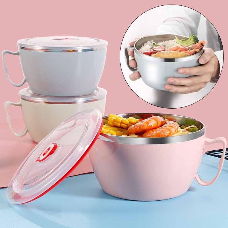สแตนเลสแบบพกพาพร้อมฝาปิดชามบะห - Food Storage Tupperware บทวิจารณ์และราคา