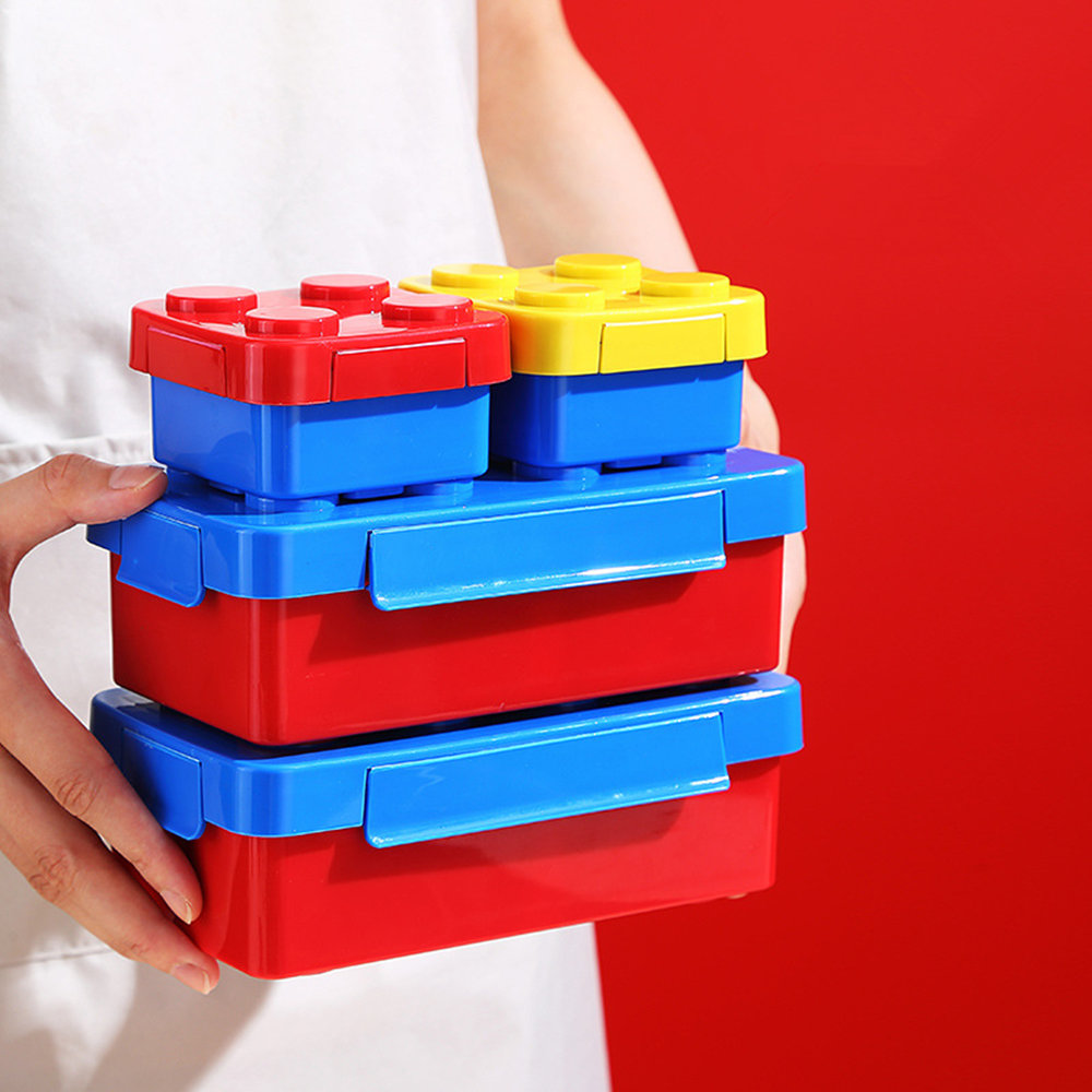 กล่องเบนโตะสร้างสรรค์รูปทรงบล็ - Food Storage Building บทวิจารณ์และราคา