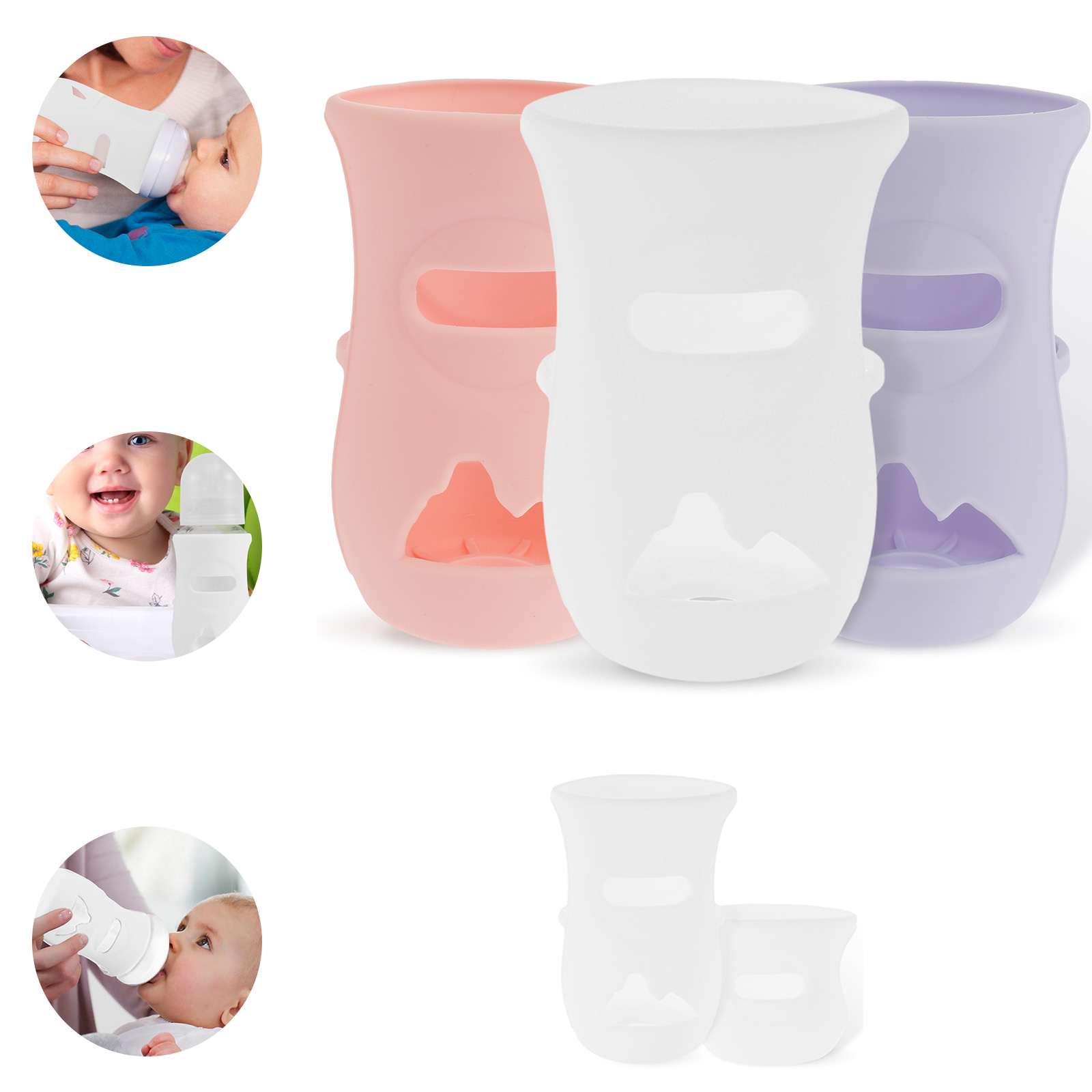 แขนซิลิโคนซิลิโคนเด็กขวดแก้วฉน - Food Storage Keep Warm บทวิจารณ์และราคา