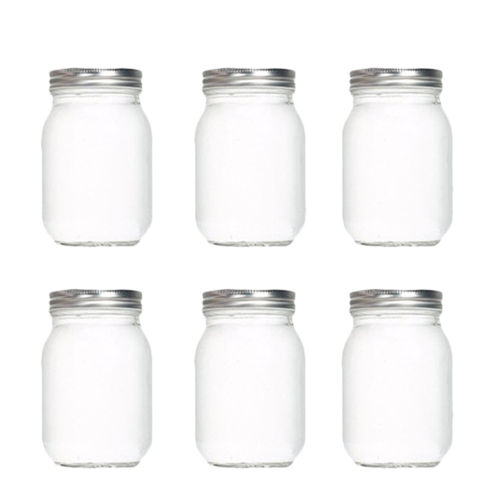 ขวดแก้วใสทรงกลม 6 ชิ้น พร้อมฝา - Food Storage Jars Airtight บทวิจารณ์และราคา