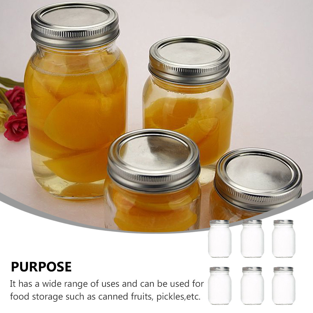 ขวดแก้วใสทรงกลม 6 ชิ้น พร้อมฝา - Food Storage Jars Airtight บทวิจารณ์และราคา