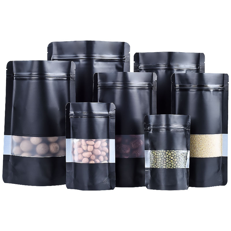 100PCS Stand-up Matte สีดําอลู - Food Storage Ziploc Bags บทวิจารณ์และราคา