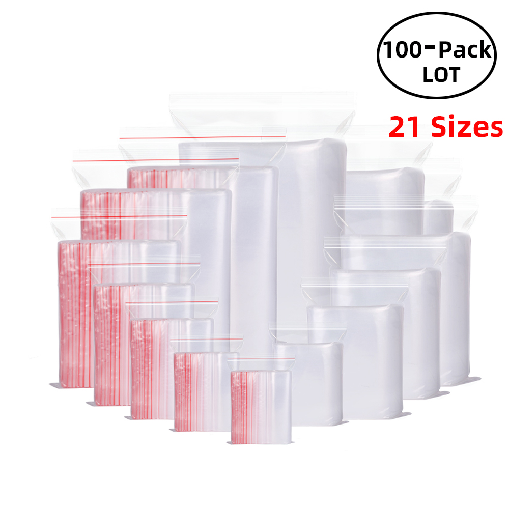 100 ชิ้น/แพ็ค Resealable ซิปล็ - Food Storage Ziploc Bags บทวิจารณ์และราคา