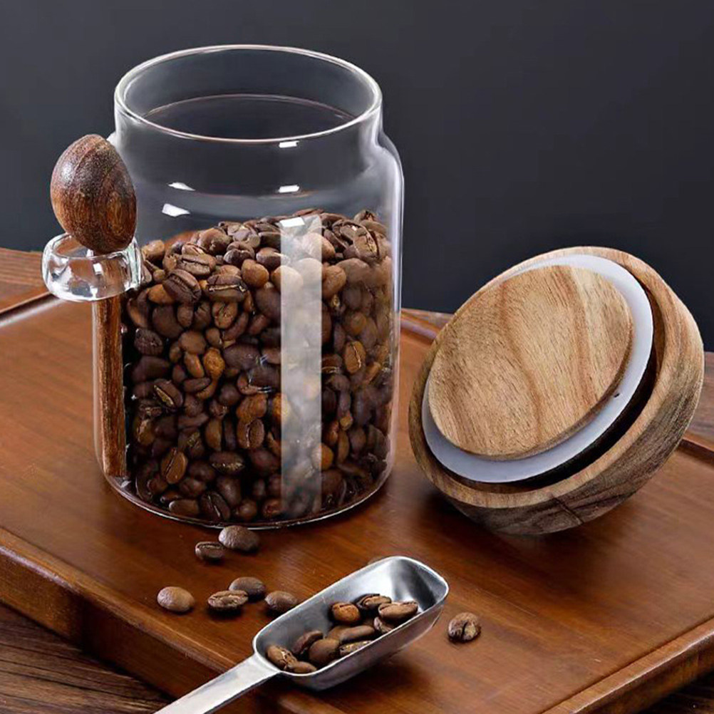 โถเก็บอาหารแก้วใสพร้อมฝาไม้ปิด - Food Storage Jars Airtight บทวิจารณ์และราคา