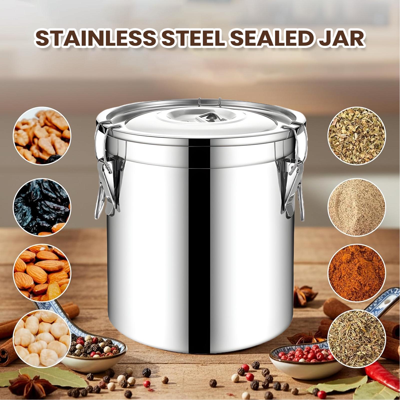 โถสแตนเลส 6 ลิตร ปิดผนึกอย่างแ - Food Storage Jars Airtight บทวิจารณ์และราคา