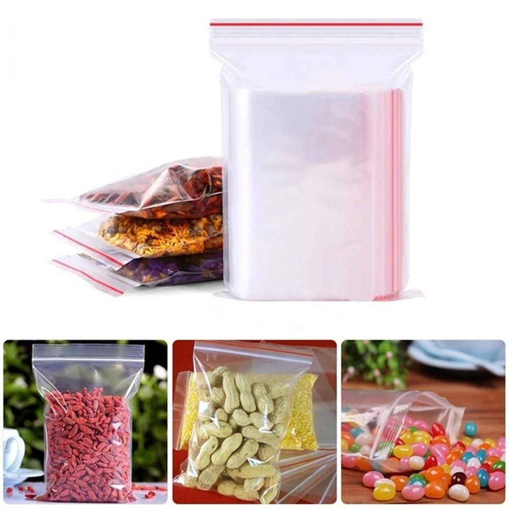 100-1000 ชิ้นถุงใสแบบปิดได้ขนา - Food Storage Ziploc Bags บทวิจารณ์และราคา