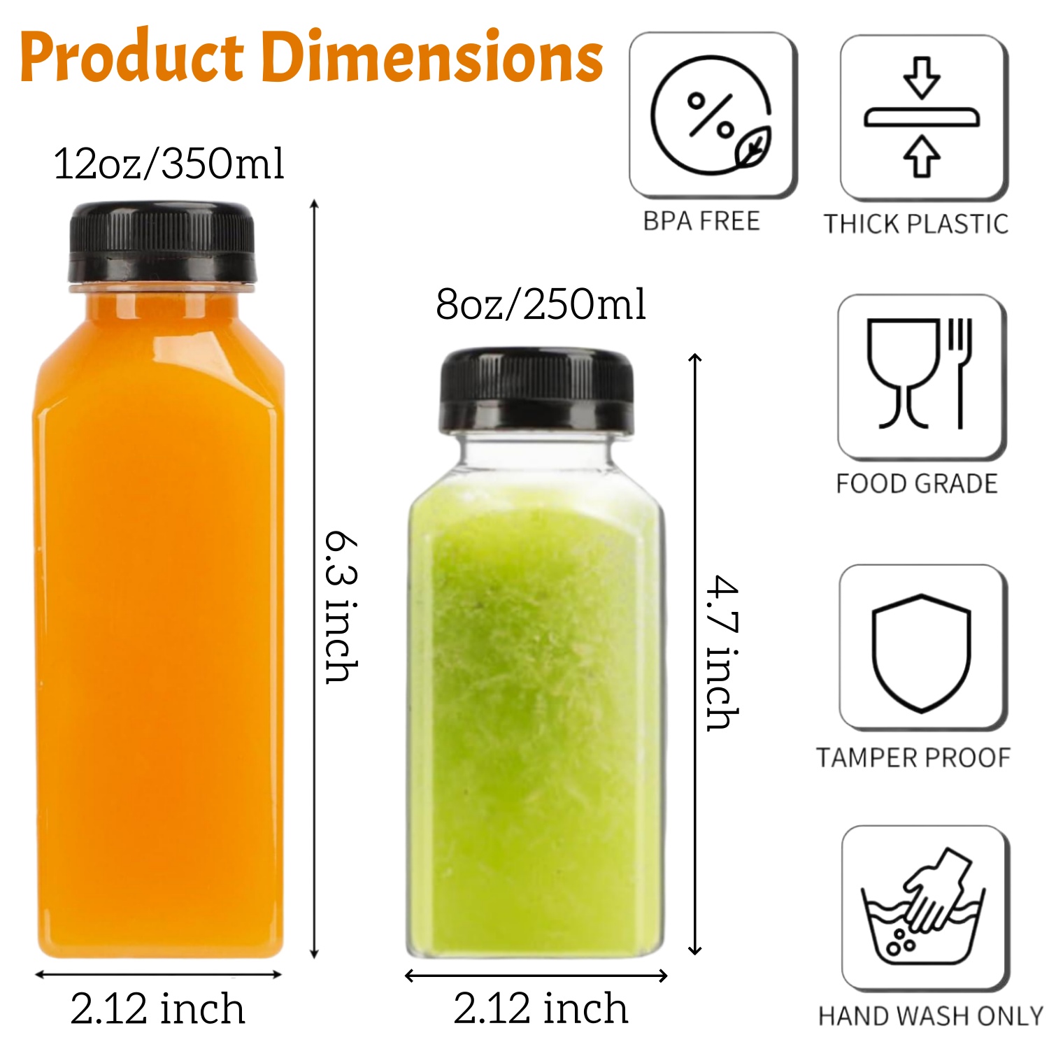 20-80pcs ขวดน้ําพลาสติก 8/12oz - Food Storage Jar Labels บทวิจารณ์และราคา