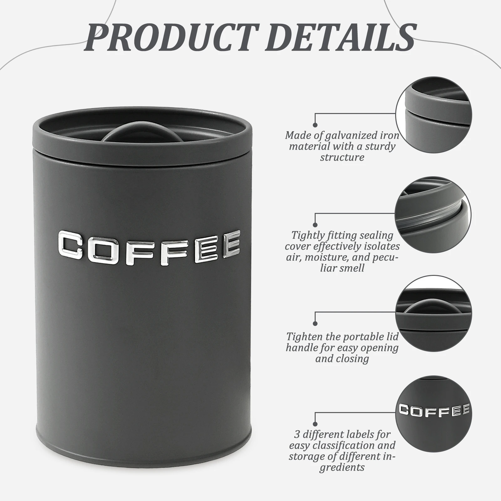 กระป๋องเก็บชา กาแฟ น้ำตาล 3 ชิ - Food Storage Jars Airtight บทวิจารณ์และราคา