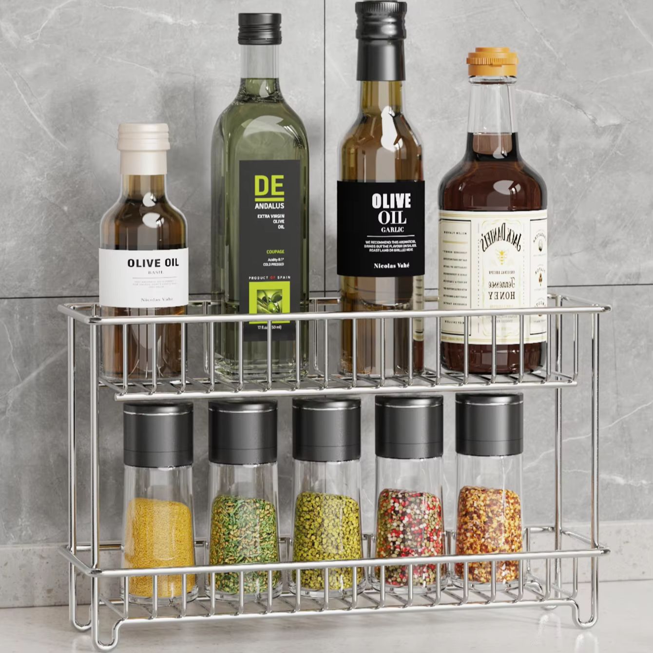 1PC ชั้นวางของสแตนเลสสองชั้น,  - Food Storage Shelving บทวิจารณ์และราคา